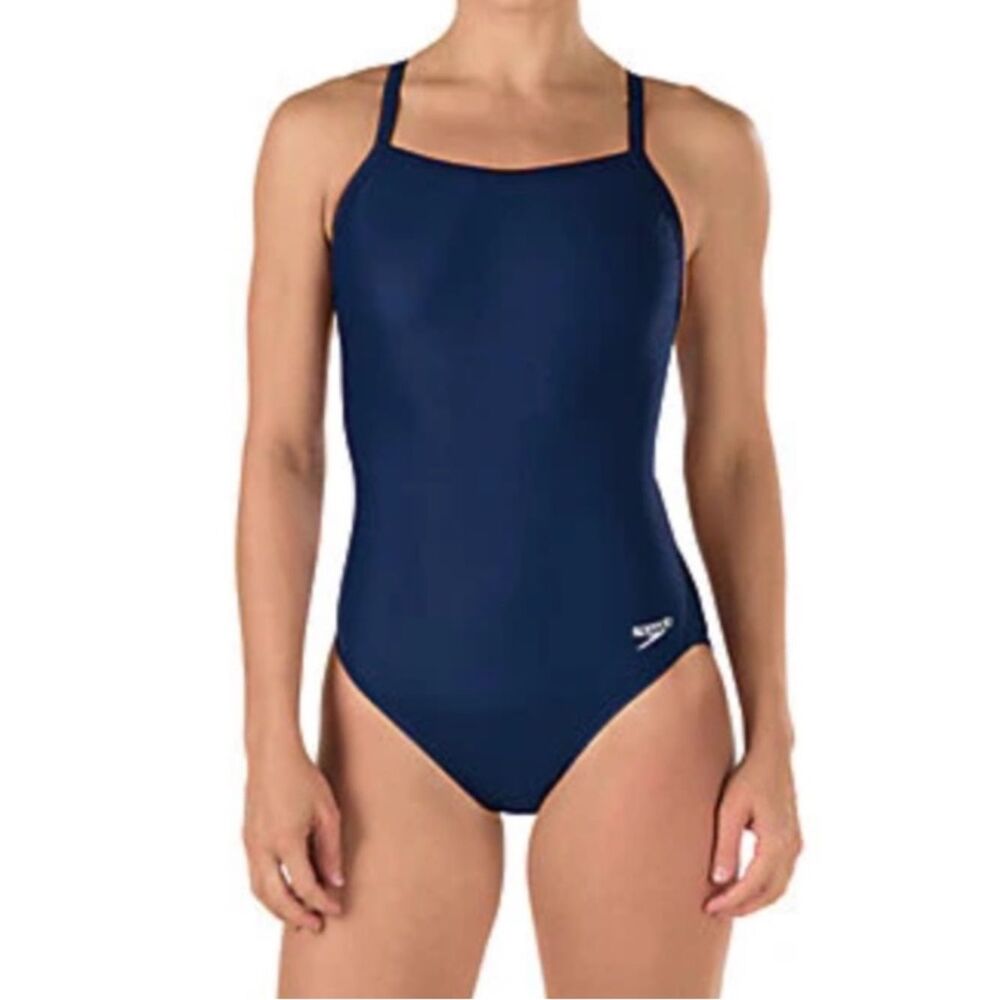 SPEEDO Power FLEX ECO Solid Core
Flyback One Piece Swimsuit, Navy, Size 30, NWOT